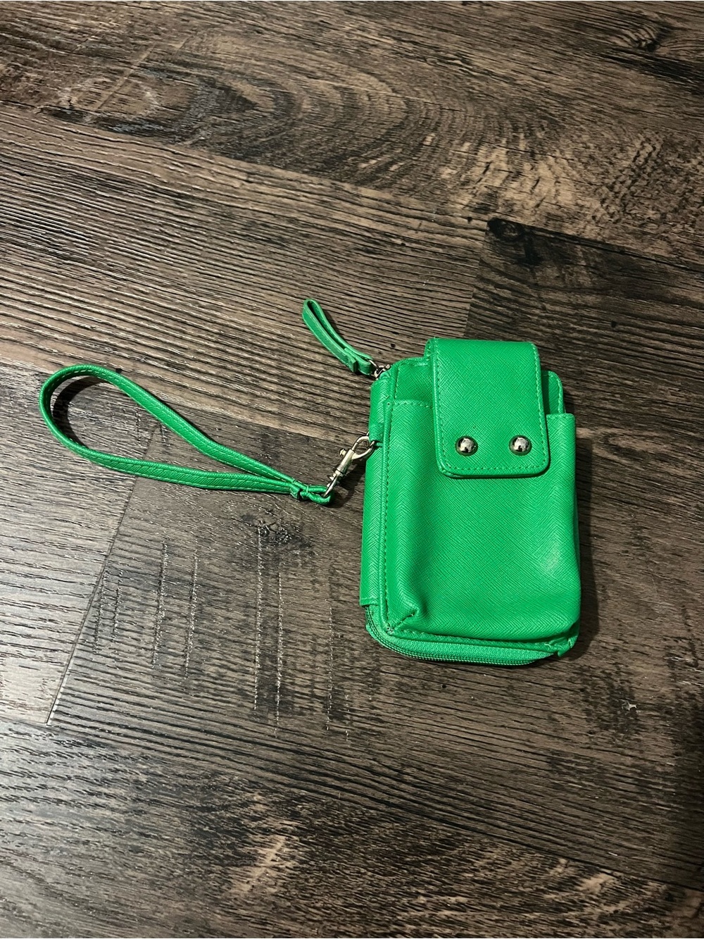 Bright Green Phone Wristlet Case clutch purse with strap